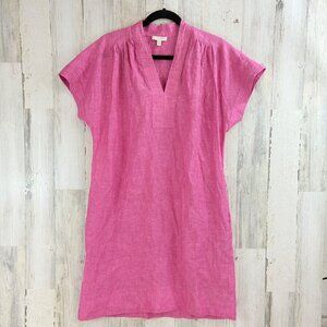 Ann Mashburn Sz M Libby Dress Pink Linen Trapunto